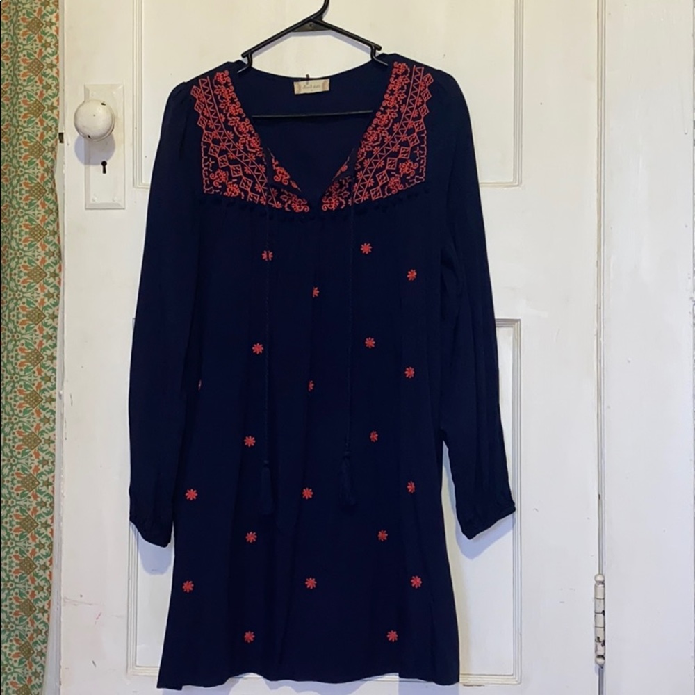boho pink and navy altar’d state dress